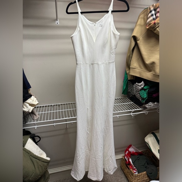 White Dress the Population Long Dress NWOT size Small - Picture 6 of 8